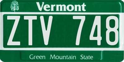 VT license plate ZTV748