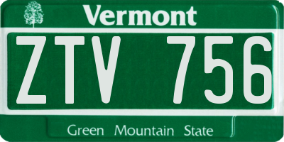 VT license plate ZTV756
