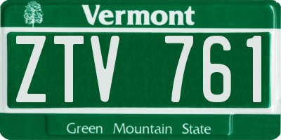 VT license plate ZTV761