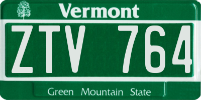 VT license plate ZTV764