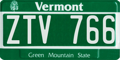 VT license plate ZTV766