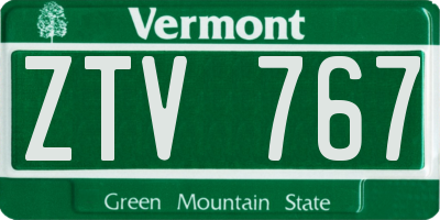 VT license plate ZTV767