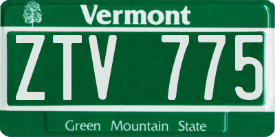 VT license plate ZTV775