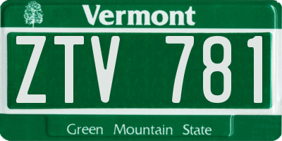 VT license plate ZTV781