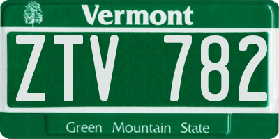VT license plate ZTV782