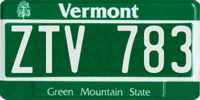VT license plate ZTV783