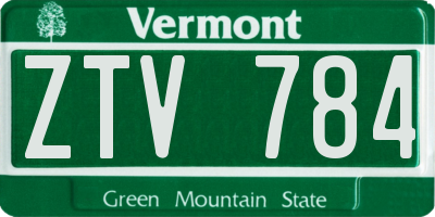 VT license plate ZTV784