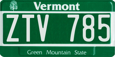 VT license plate ZTV785