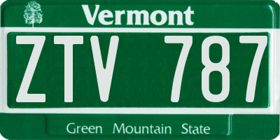 VT license plate ZTV787