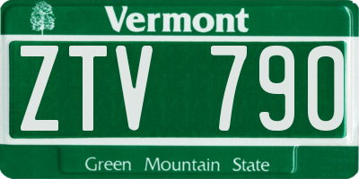 VT license plate ZTV790