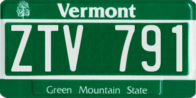 VT license plate ZTV791
