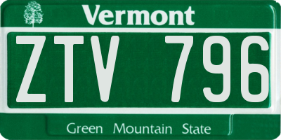 VT license plate ZTV796