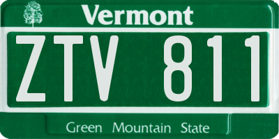 VT license plate ZTV811