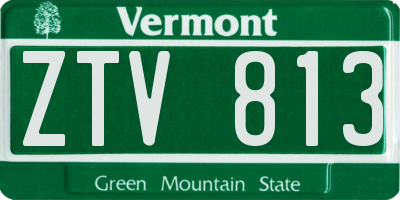 VT license plate ZTV813