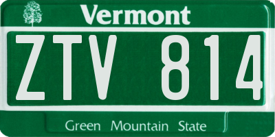 VT license plate ZTV814