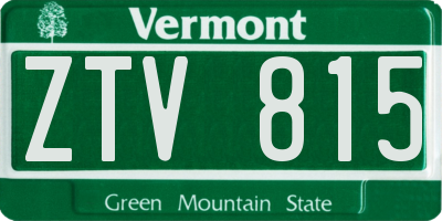 VT license plate ZTV815