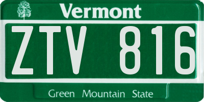 VT license plate ZTV816