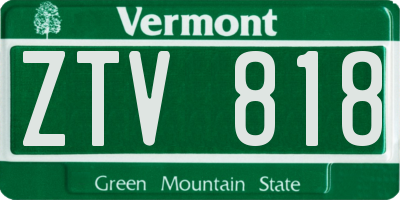 VT license plate ZTV818
