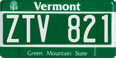 VT license plate ZTV821