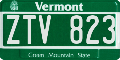 VT license plate ZTV823