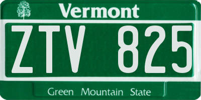 VT license plate ZTV825