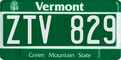 VT license plate ZTV829