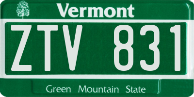 VT license plate ZTV831
