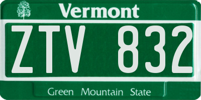 VT license plate ZTV832