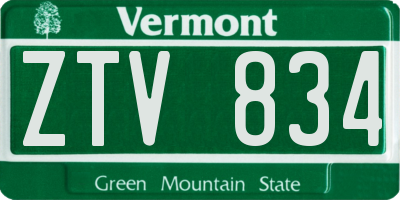 VT license plate ZTV834