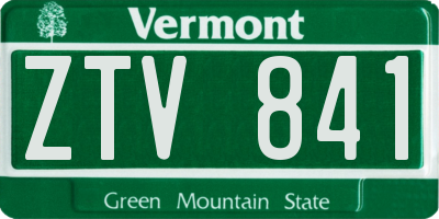 VT license plate ZTV841