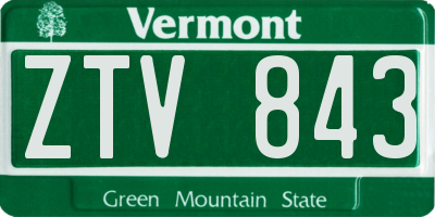 VT license plate ZTV843