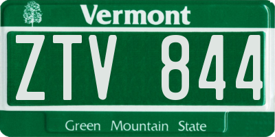 VT license plate ZTV844