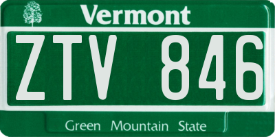 VT license plate ZTV846