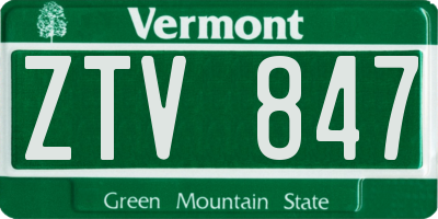 VT license plate ZTV847