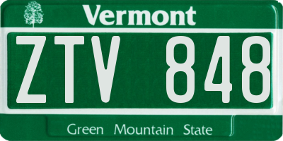 VT license plate ZTV848