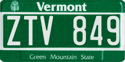VT license plate ZTV849