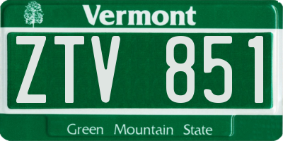 VT license plate ZTV851