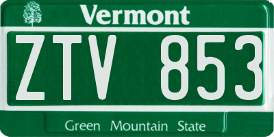 VT license plate ZTV853