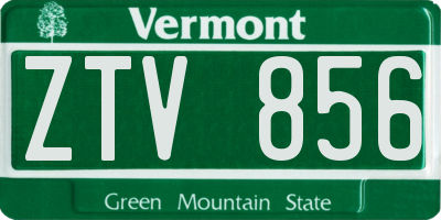 VT license plate ZTV856