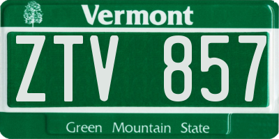 VT license plate ZTV857