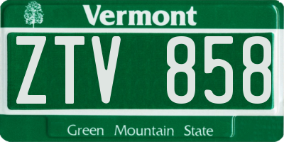 VT license plate ZTV858