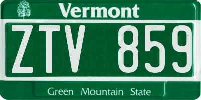 VT license plate ZTV859