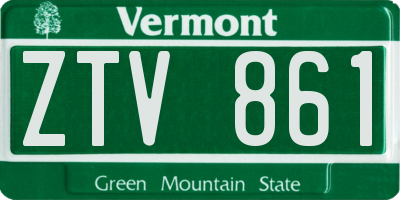 VT license plate ZTV861