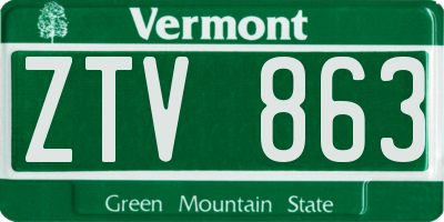 VT license plate ZTV863