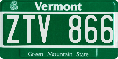 VT license plate ZTV866