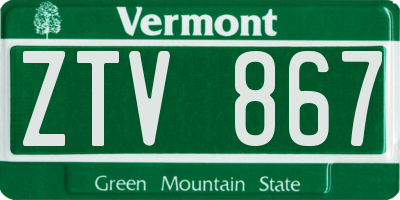VT license plate ZTV867