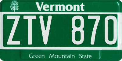 VT license plate ZTV870