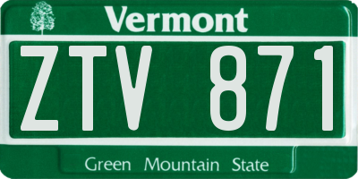 VT license plate ZTV871