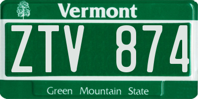 VT license plate ZTV874