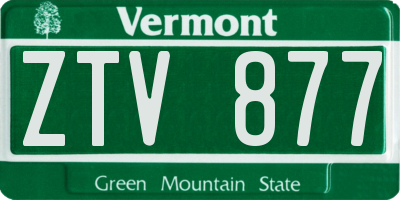 VT license plate ZTV877
